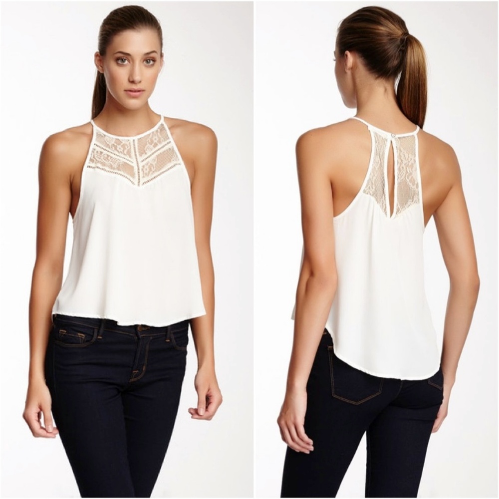 Lush M NWOT Sleeveless White Ivory Cream Lace Boho